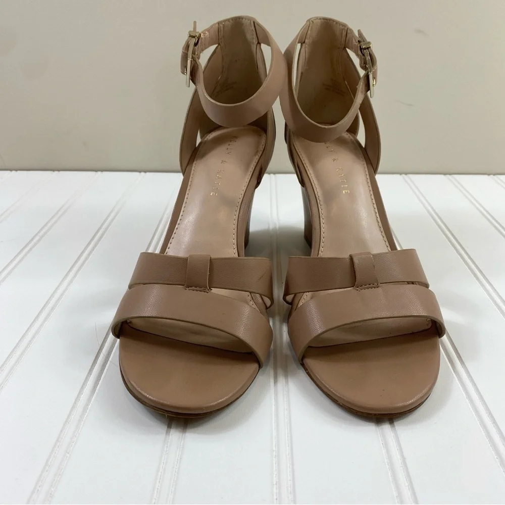 Kelly & Katie Women’s Brown Tan Buckle Ankle Wedge Heels Shoes‎ Sz 10M